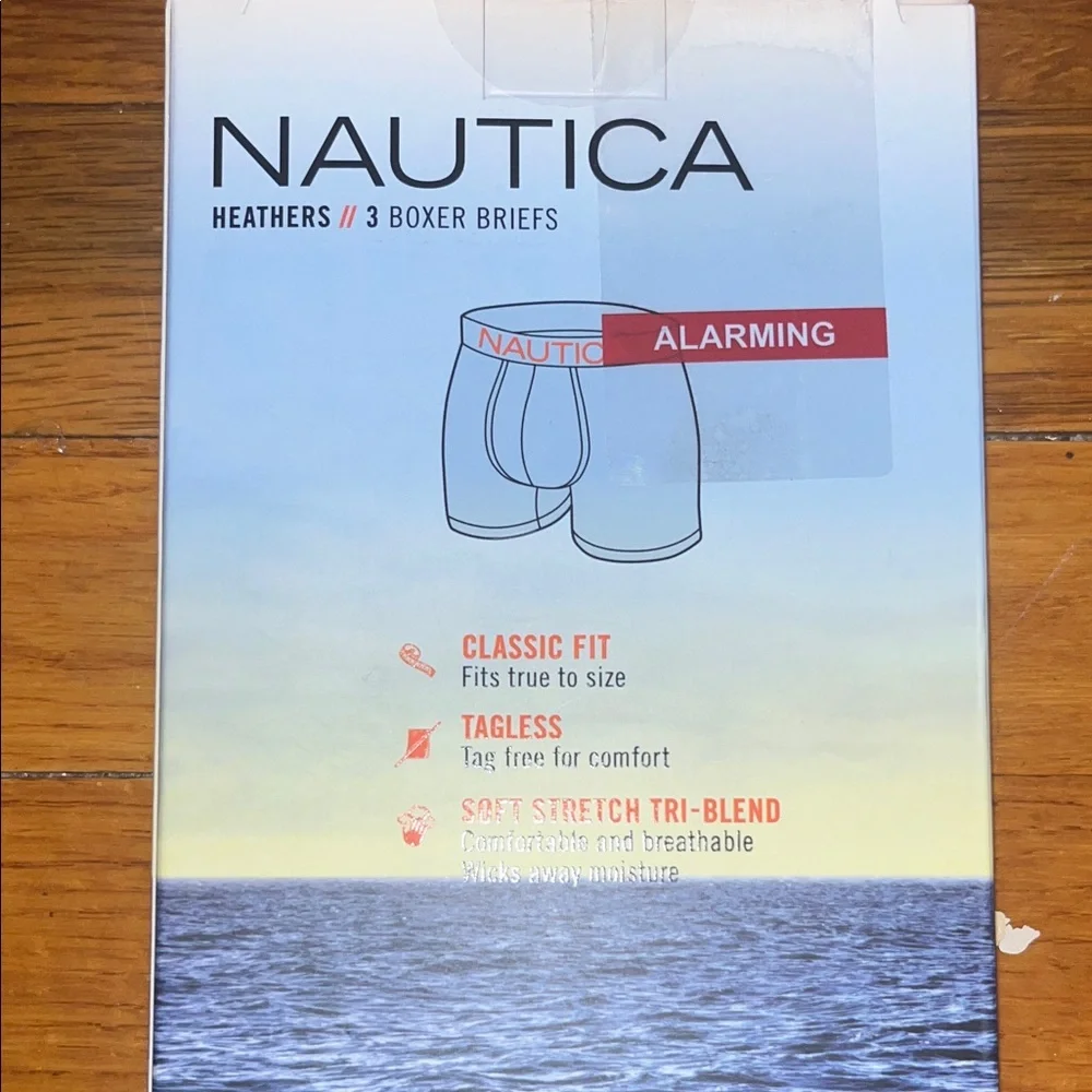 🌴 Nautica 3-Pack Men's Heather Gray Boxer Briefs